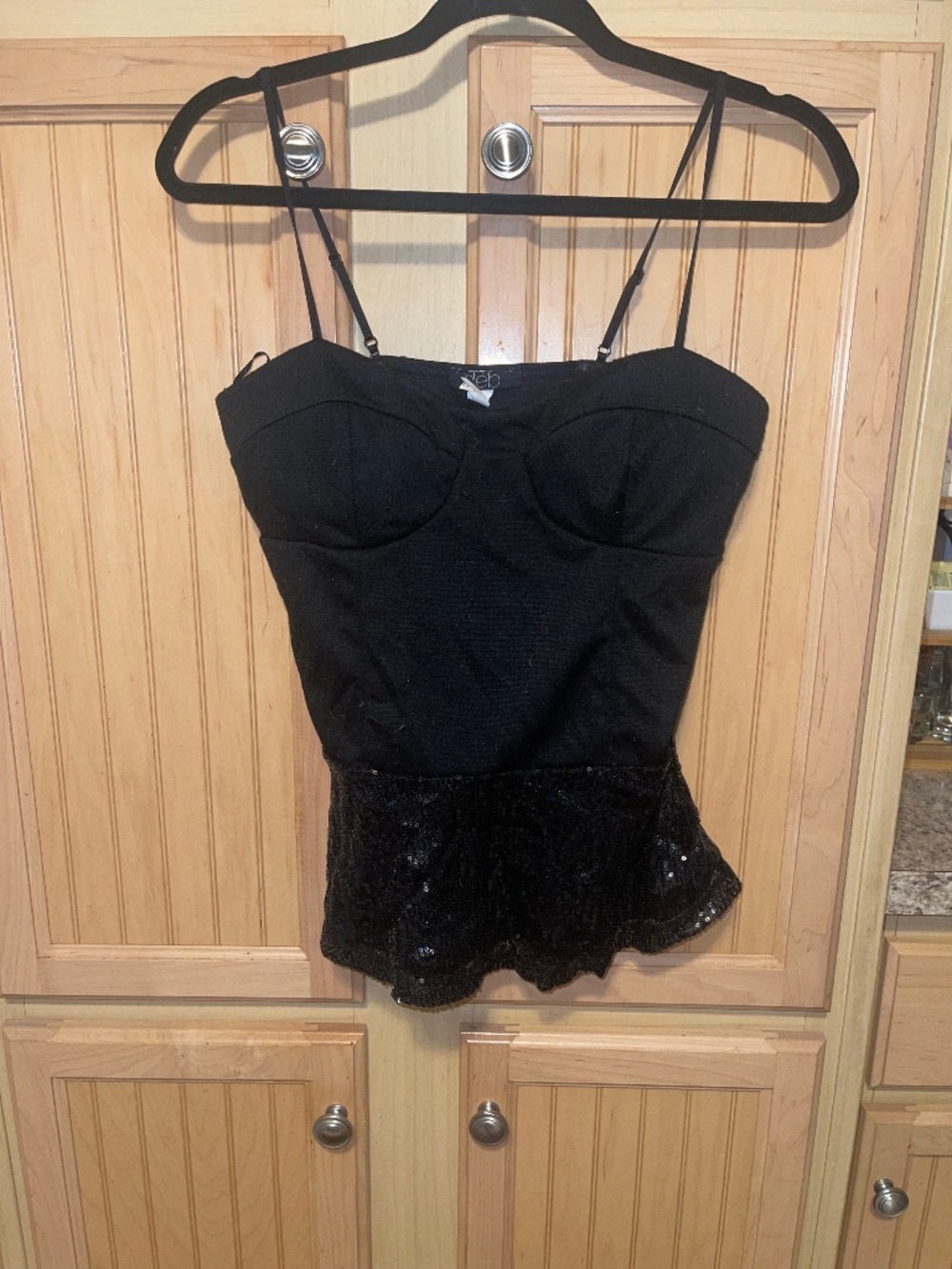 Women’s Black and sequin top Preowned size large